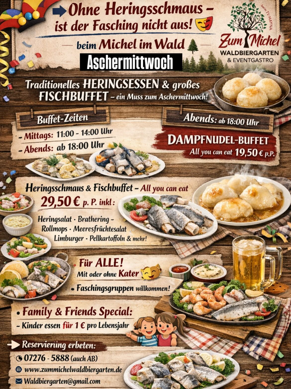 Dampfnudel-Buffet am Aschermittwoch